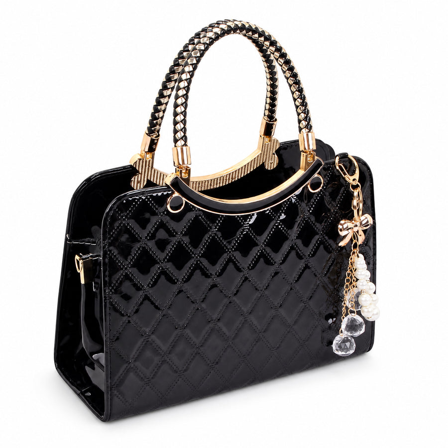 Black Lingge Shoulder Bag on a white background