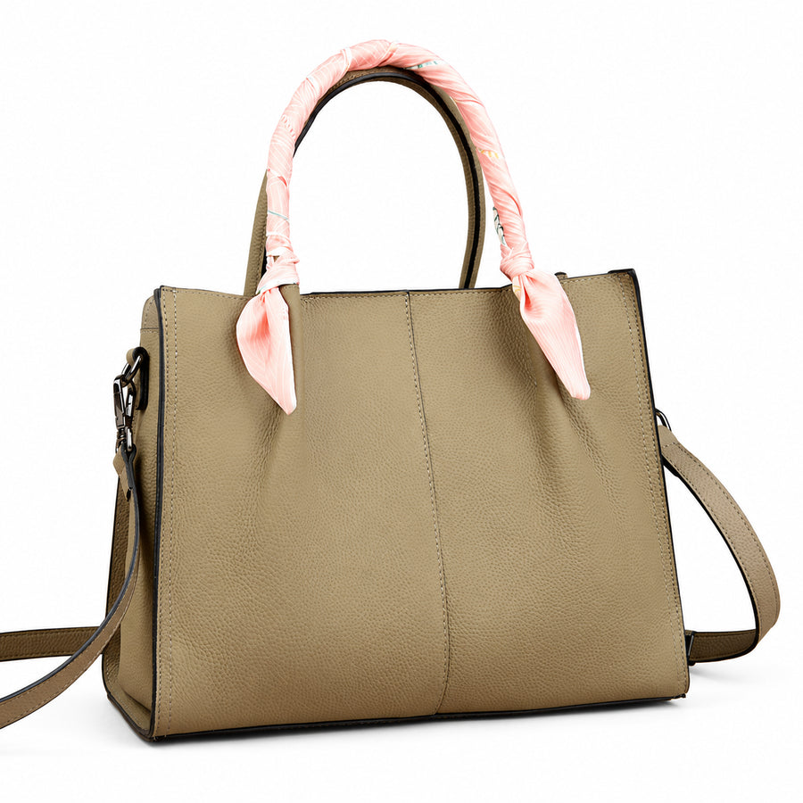 Leather Fashionable Tote on a white background