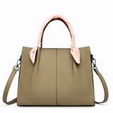 Leather Fashionable Tote front view on a white background